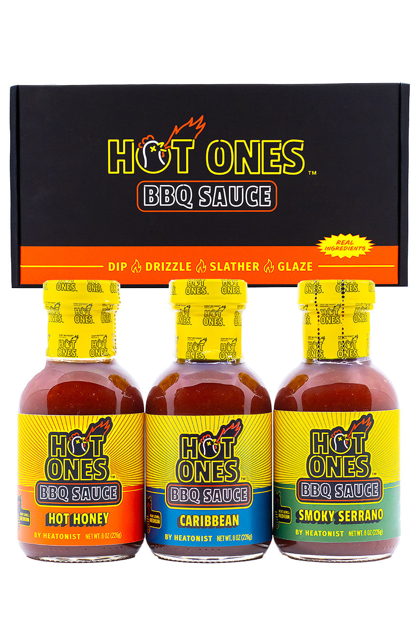 Hot Ones BBQ Trio Pack (Hot Honey / Caribbean / Smoked Serrano) K7